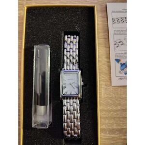 HOLSTOUR Women's Rectangle Roman Numeral Analog Watch Silver Tone Bracelet